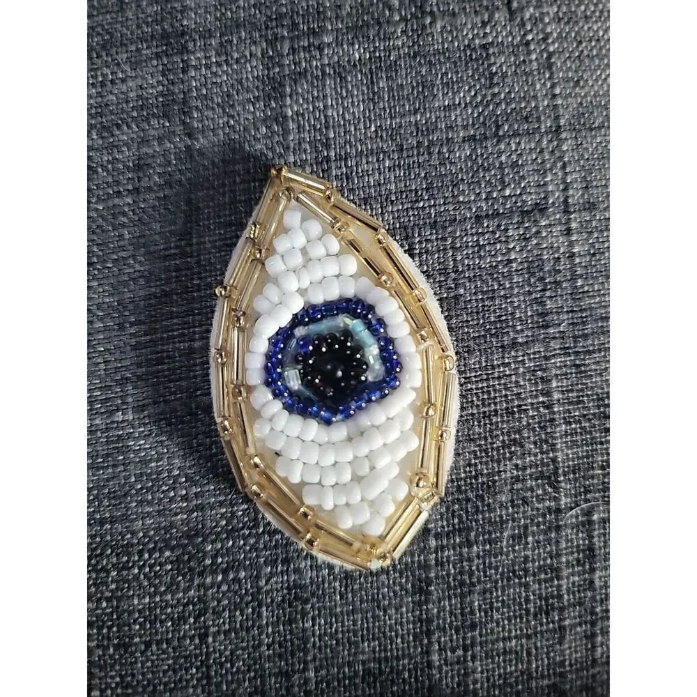 Beaded Rhinestone Eyeball Applique 2